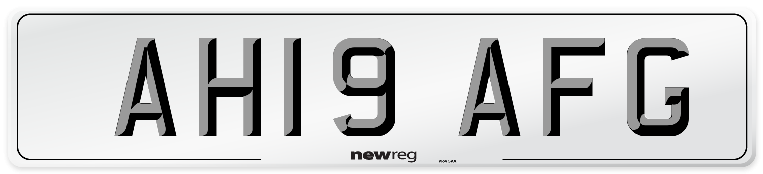 AH19 AFG Number Plate from New Reg